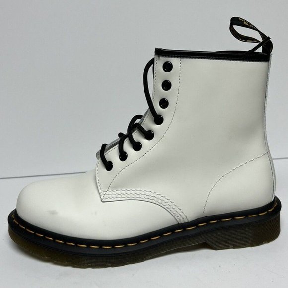 Dr. Martens Shoes - Dr Martens Women's 1460 Combat Boots White, Size US 9M, EUR 41